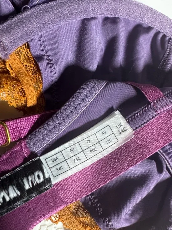 Dora Larsen x Free People Aralie underwire bra in Dark Purple 34C EUC 149 - Picture 6 of 7